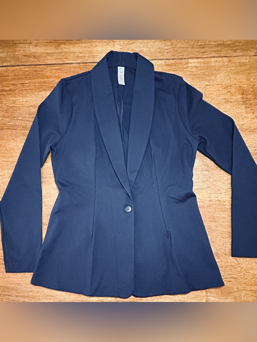 Kiragrace Women's Navy Single-Button Shawl Collar Blazer